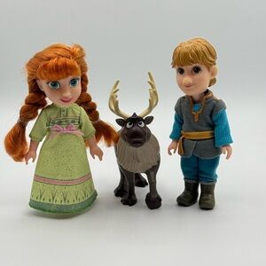 Disney Frozen Petite Dolls Set Anna & Kristoff + Sven